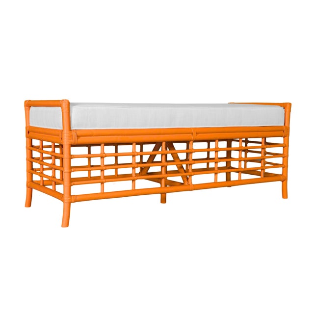 Not Yet Made - Made To Order Luna Bench - Orange For Sale - Image 5 of 7