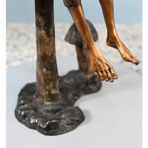 Fishing Pixie in Bronze For Sale - Image 5 of 11