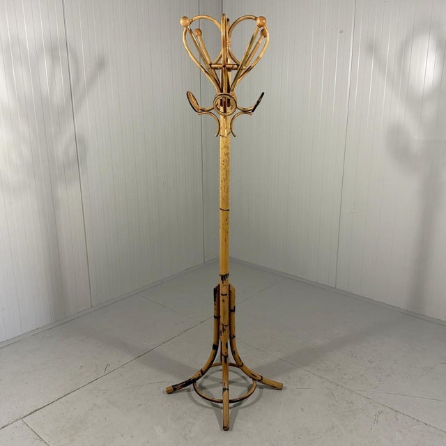 Rattan Standing Coat Rack, 1960s For Sale - Image 4 of 8