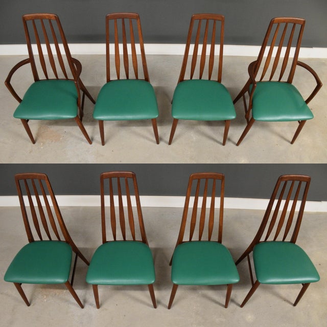 Mid-Century Modern 1960s Danish Modern Teak Eva Dining Chairs by Koefoeds Hornslet - Set of 8 For Sale - Image 3 of 12
