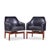 Jens Risom Mid Century Walnut Swivel Chairs - Pair Each chair measures: 26.5 wide x 25.5 deep x 32 high, with a seat...