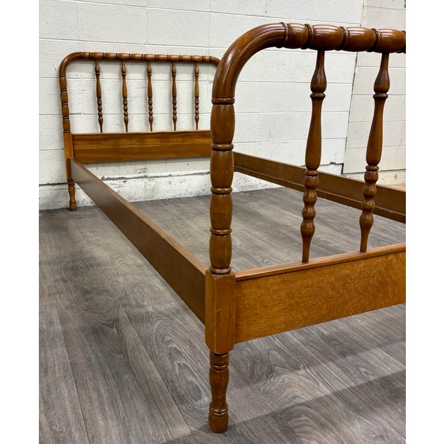 Brown Vintage Twin Size Jenny Lind Spindle Bed Spool Bed For Sale - Image 8 of 9