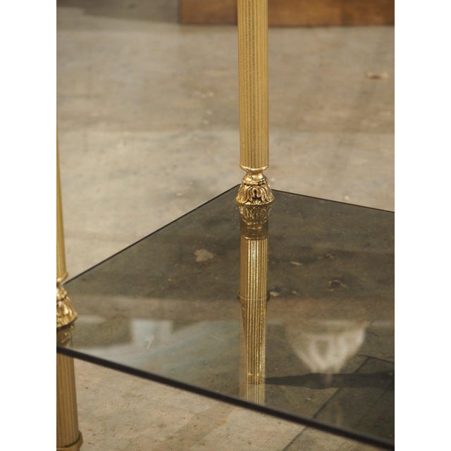 Brass Pair of Maison Baguès Style Side Tables From France, 1970s For Sale - Image 8 of 18