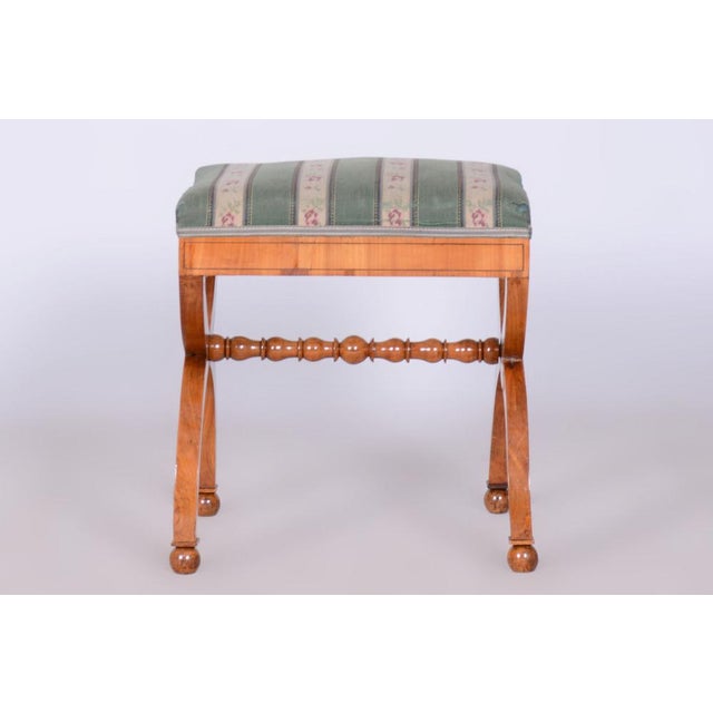 Set of Biedermeier Armchairs with Stool, Beech, Oak & Cherry, Austria, 1830s For Sale - Image 17 of 18