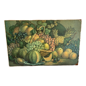 Vintage Still Life Fruit Print on Wood Panel