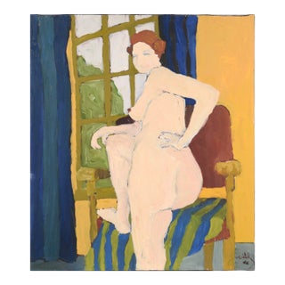 Nude by the Window, San Francisco Bay Area Figurative Movement 1966 by Thomas L. Tribby For Sale