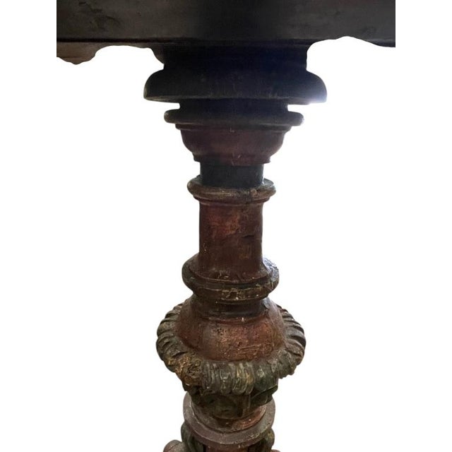 Antique European Carved & Polychrome Wood Ecclesiastical Lectern With Ihs Christogram For Sale - Image 4 of 16