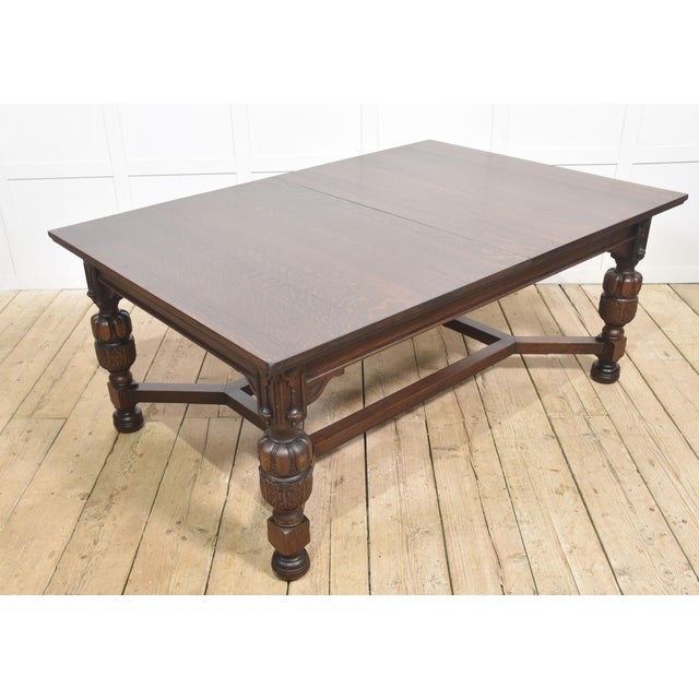Extending Dining Table in Oak by Maple and Co, 1890s For Sale - Image 5 of 15