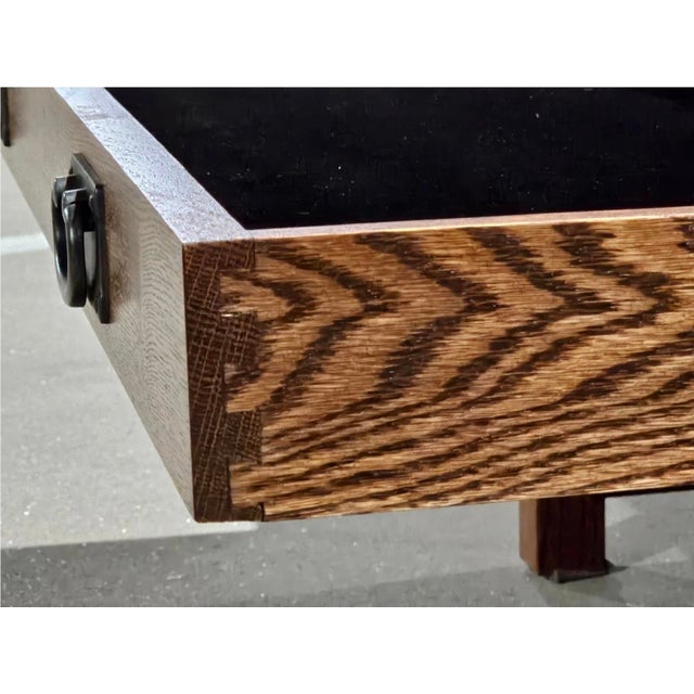 1990s Trend Manor 1008 Curio Table Mission Style Solid Oak Wood For Sale - Image 11 of 12