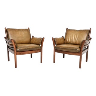 Vintage Danish Armchairs by Illum Wikkelso for CFC Silkeborg, 1960, Set of 2 For Sale