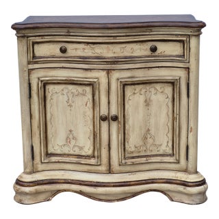 Late 20th Century Hooker Seven Seas Attributed French Country Small Cabinet Petite Sideboard Server Console Paint Decorated For Sale