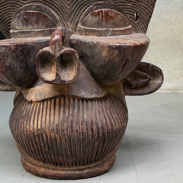 Wood Antique Hand Carved Cameroonian African Batcham Headdress/Chair For Sale - Image 7 of 12