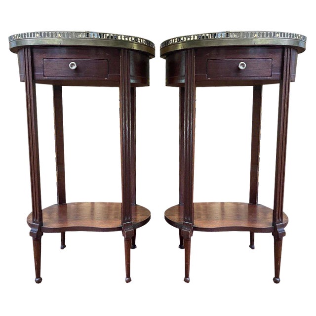 Louis XVI Style Bedside Tables, Set of 2 For Sale
