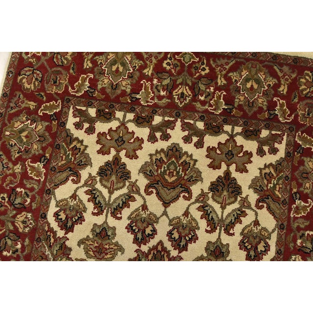 Agra Runner 4’2” X 12′ Ivory Wool Traditional Hand-Knotted Oriental Rug For Sale In Philadelphia - Image 6 of 13