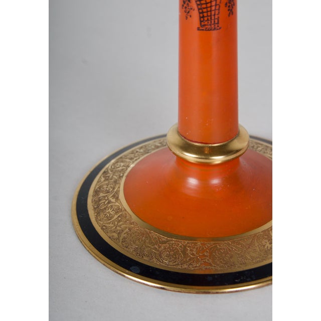 1940s Glass Charger and Matching Candlesticks With 24k Gold Details - 3 Piece Set For Sale - Image 9 of 13