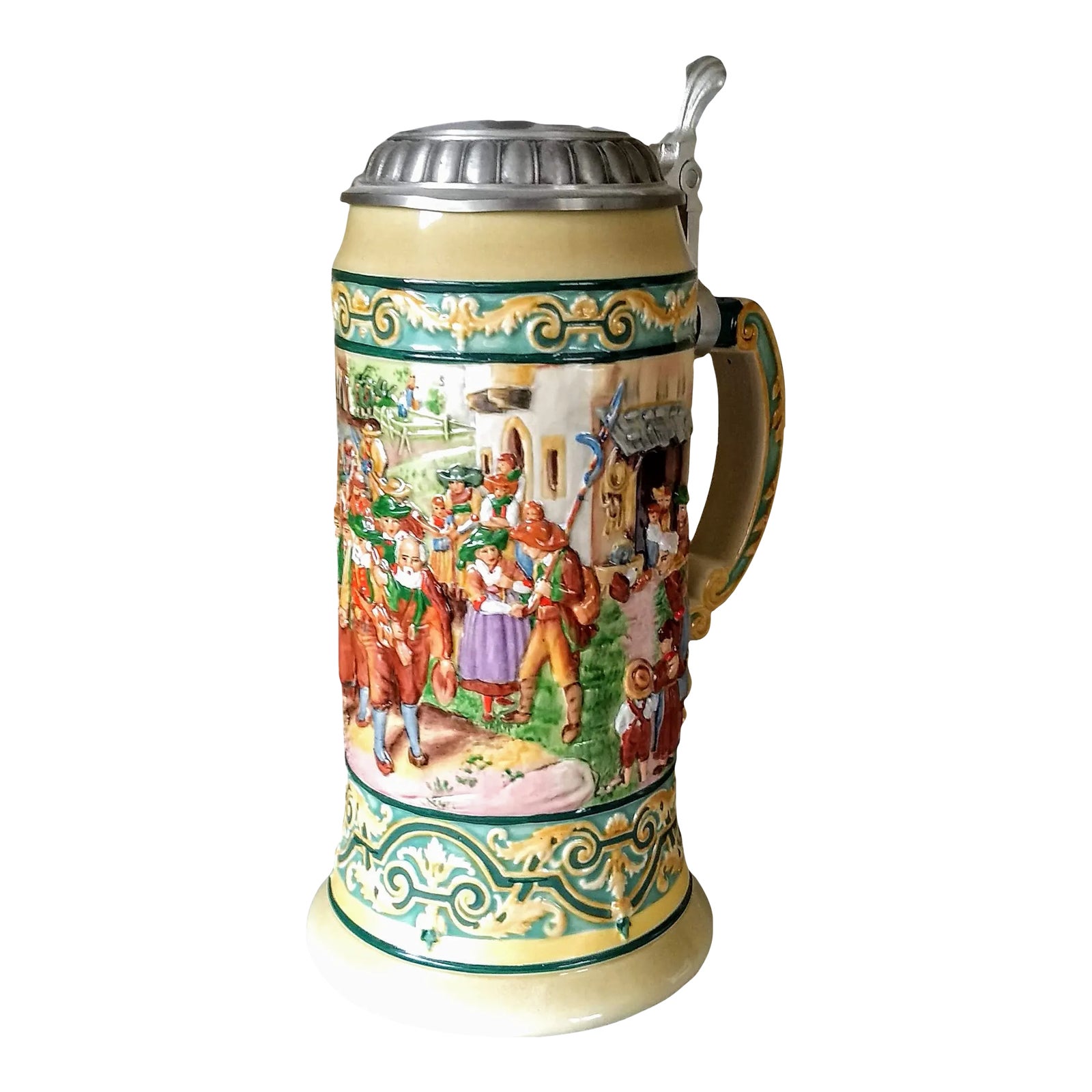 Vintage Lidded Edition Domex German Beer Mug With Pewter Top