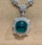 GIA 17 Ct Sugar Loaf Cabochon Colombian Emerald & 13 Ct Diamond Necklace 18KWG For Sale - Image 4 of 18