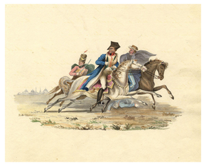 Flight of Bonaparte from the Battle of Krasnoi, 19th Century, Watercolour