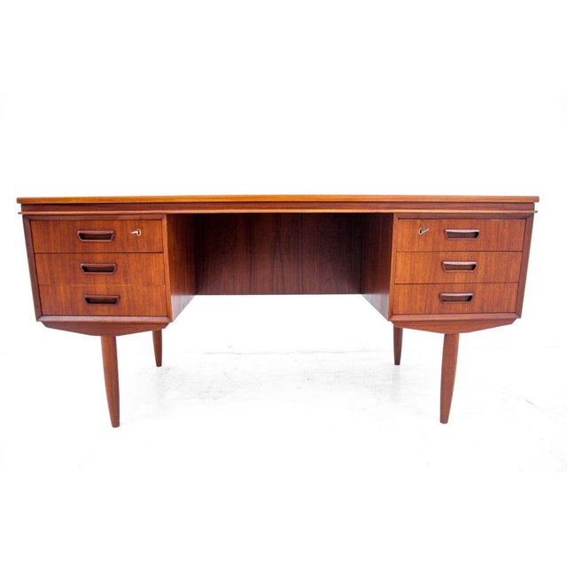 Danish Desk in Teak, 1960s, in Restored conditions. Designed 1960 to 1969