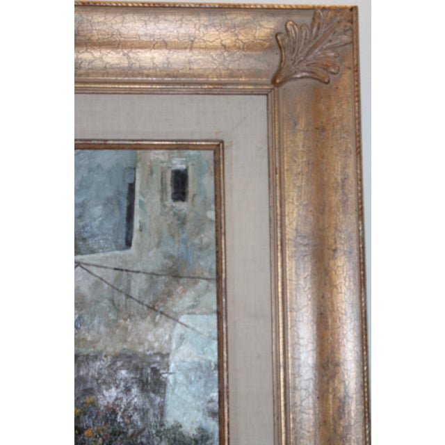 Late 20th Century Late 20th Century Large Mediterranean Village Landscape — Oil on Canvas, 48” × 60” For Sale - Image 5 of 11