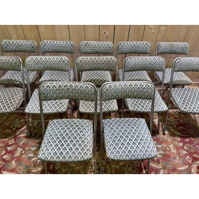 Folding Chairs in Chromed Tubular Metal, 1960, Set of 12 For Sale - Image 3 of 12