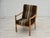 Danish Armchair in Striped Furniture Wool and Carved Oak Wood, 1970s For Sale - Image 12 of 17