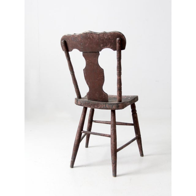 Wood 19th Century Primitive Painted Farmhouse Chair For Sale - Image 7 of 12