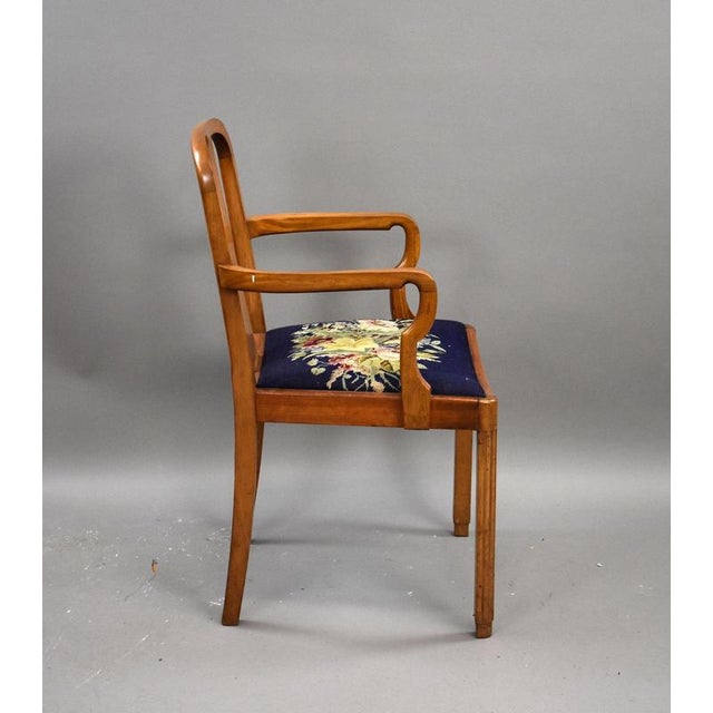 Art Deco Walnut Dining Chairs, 1930, Set of 6 For Sale - Image 4 of 13