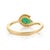 14k Gold Contemporary Pear-Shaped Emerald & Diamond Halo Bypass Ring Size 5.5 For Sale - Image 9 of 15