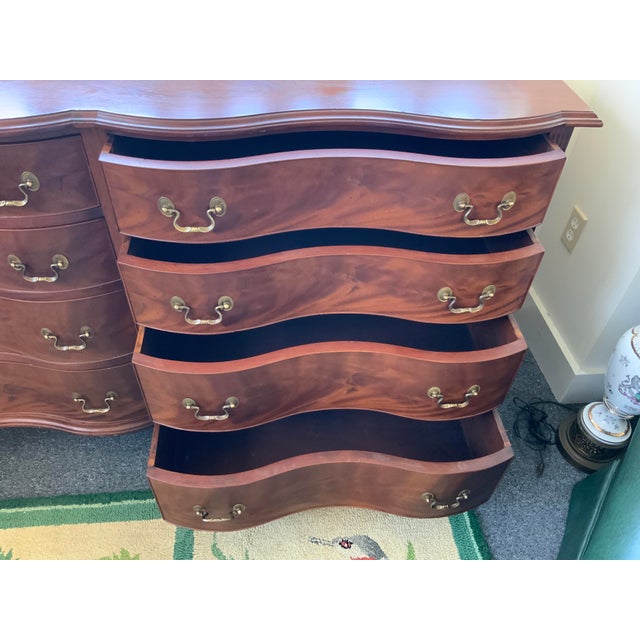 Late 20th Century Serpentine Front Chippendale Style Chest For Sale - Image 9 of 14