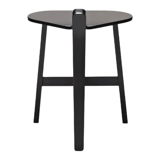 Bronco Black Lacquered Wood Stool by Guillaume Delvigne for Hille For Sale