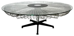 Italian Rotating Glass Top Coffee Table from Prada, 1990s.