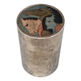 Art Deco Cylindrical Cigarette Case in 835 Silver, 1920s For Sale