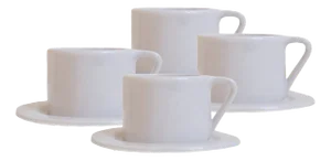 Milano Nebbia Set of 4 Espresso Cups and Saucers by Marta Benet