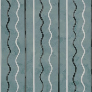 SAMPLE - Schumacher x Backdrop Affogato Wallpaper In Blue Gray For Sale