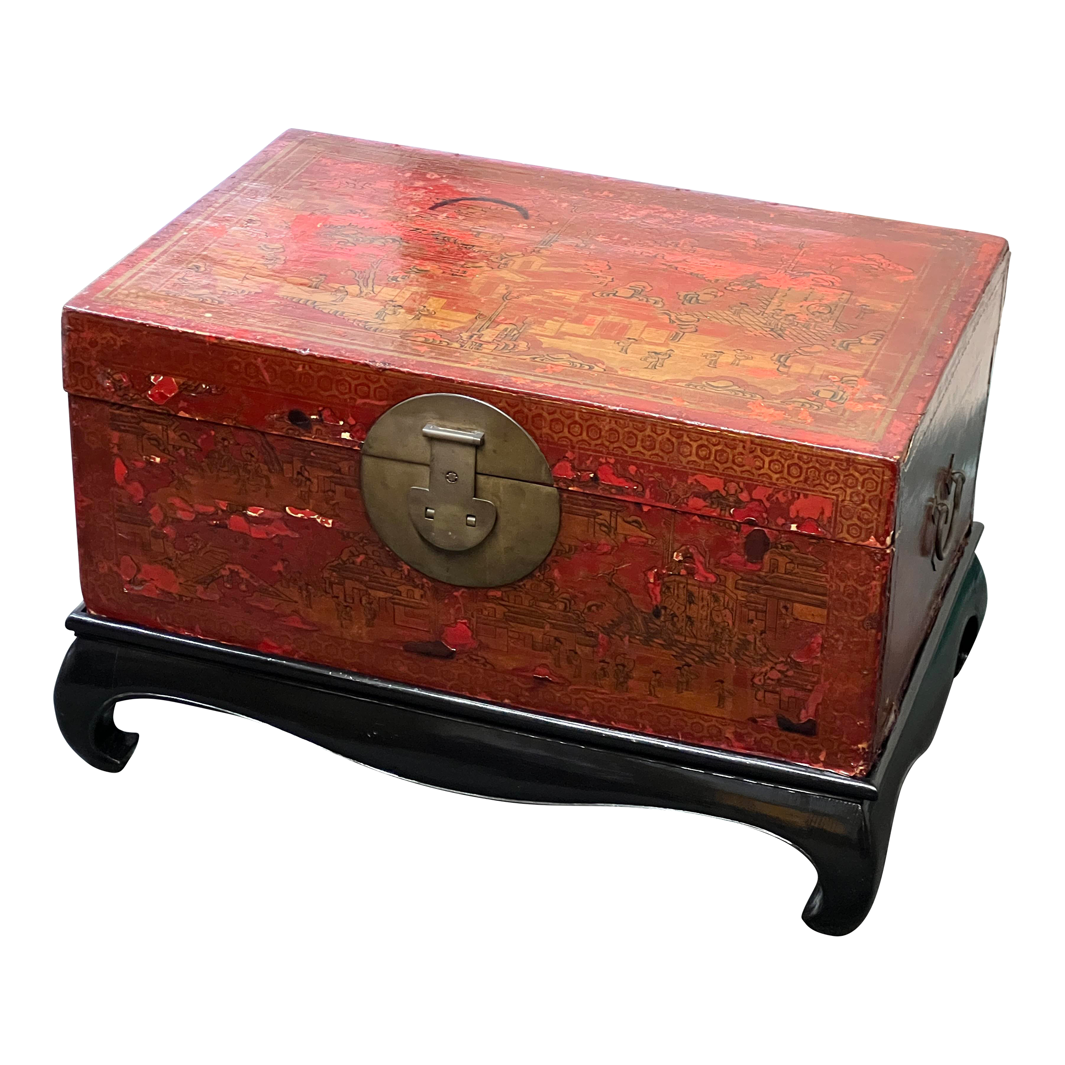 Vintage Chinese Lacquer Chest + Stand - image 0