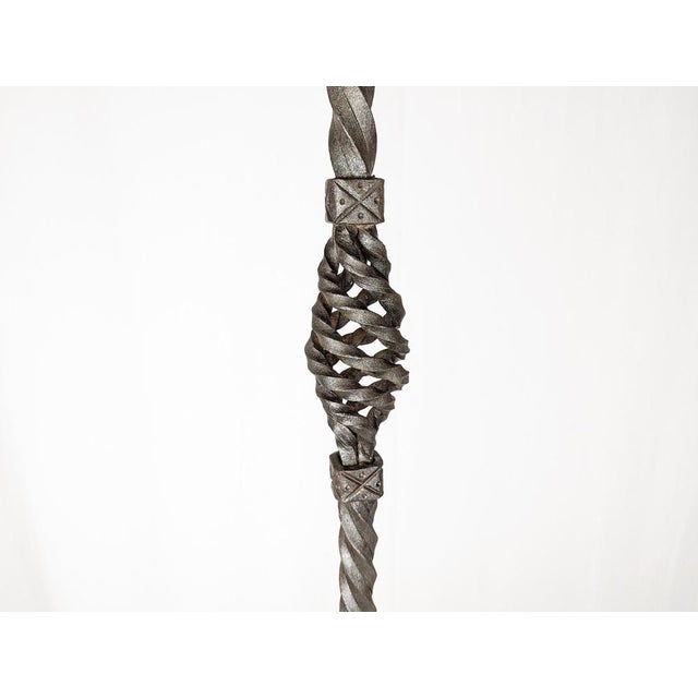 Hand-Crafted Wrought Iron Pedestal attributed to Alessandro Mazzucotelli, 1890s For Sale - Image 10 of 14