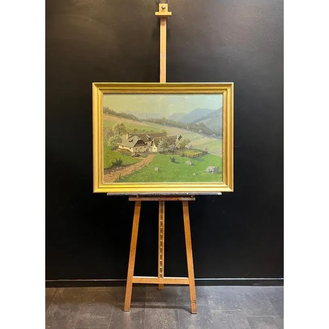 Hans Stalzer, Rural Landscape, Oil on Canvas, Framed For Sale - Image 12 of 17