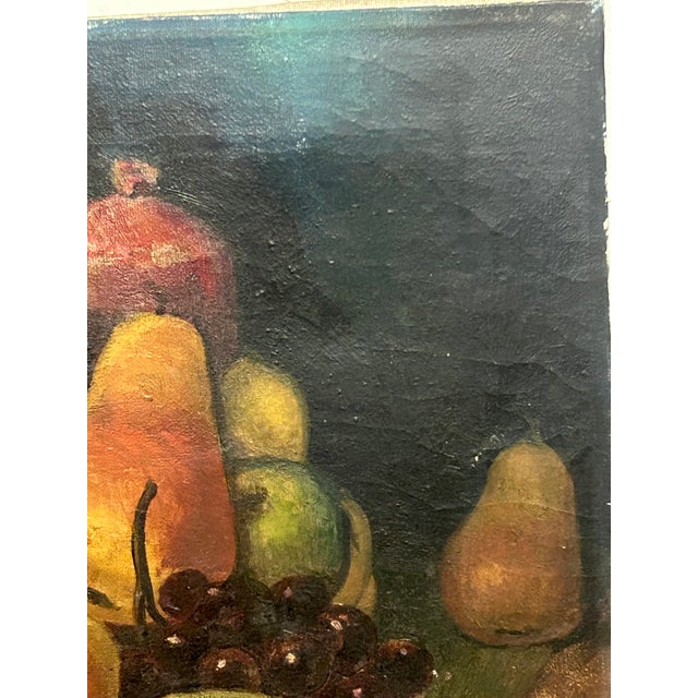 Yellow Elsie Palmer Payne, Still Life With Fruit, Oil on Canvas, C. 1930s For Sale - Image 8 of 18