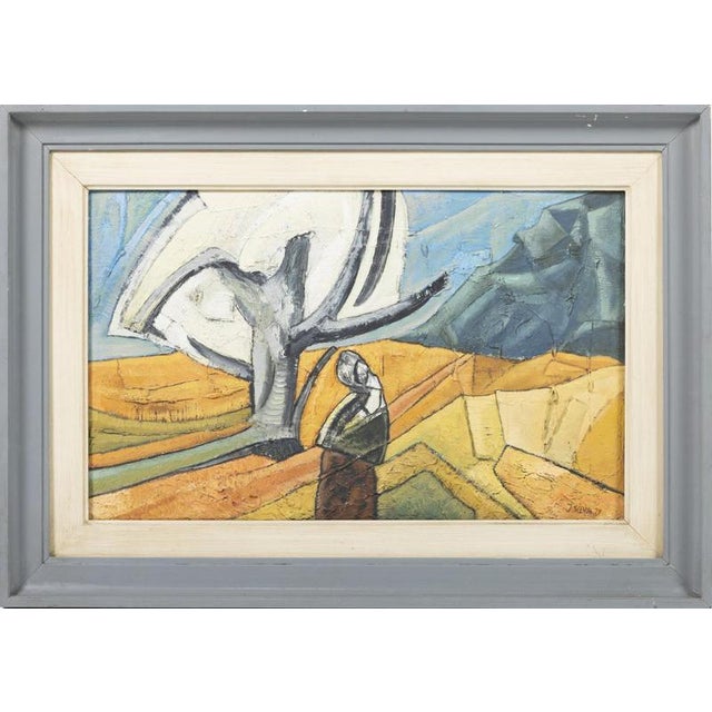 J. Silva, Alentejo, 1979, Mixed Media on Canvas For Sale - Image 6 of 6