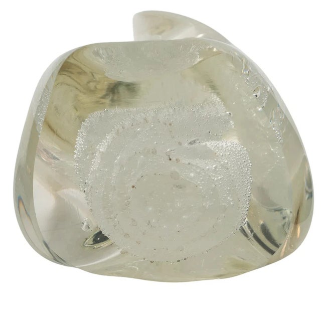 White Rolling Karg Iridescent Art Glass Sculpture , Uniq!ue ,Museum Quality For Sale - Image 8 of 9