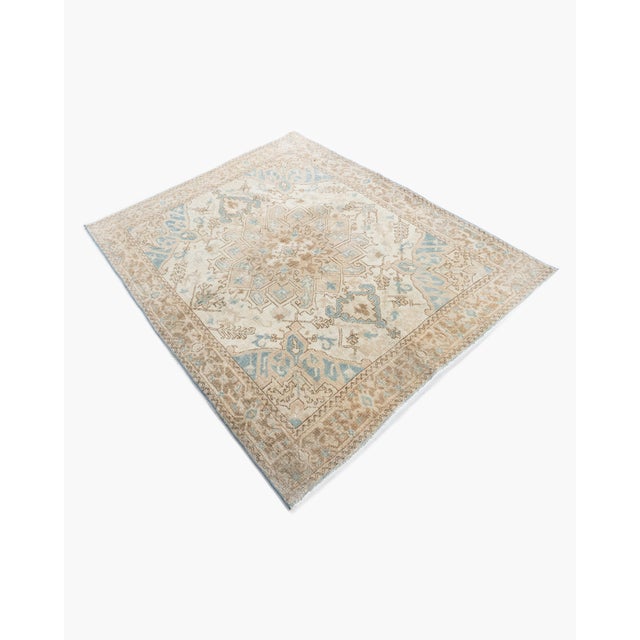 Antique Ivory Heriz Area Rug, 3'7 X 4'5 For Sale - Image 11 of 11