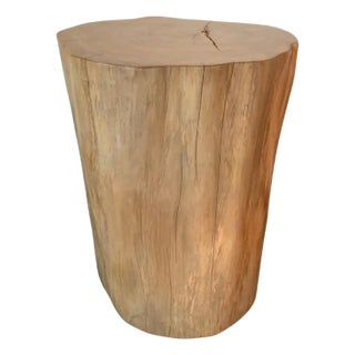 Tree Trunk Side Table Solid Teak Wood Natural Finish Modern Organic For Sale
