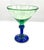 Mexican Vintage Mexican Handblown Green & Cobalt Blue Margarita Glasses — Set of 4 For Sale - Image 3 of 5