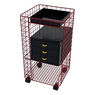 Wire Chest of Drawers on Wheels, 1980s For Sale