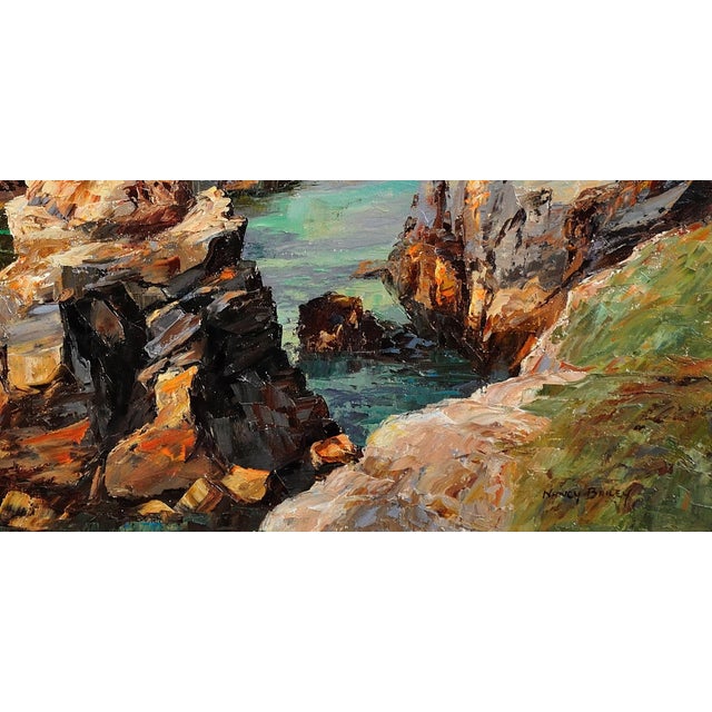 Nancy Bailey, Low Tide on the Minnows, Cornwall, 1972, Impasto Oil Painting, Framed For Sale - Image 9 of 17