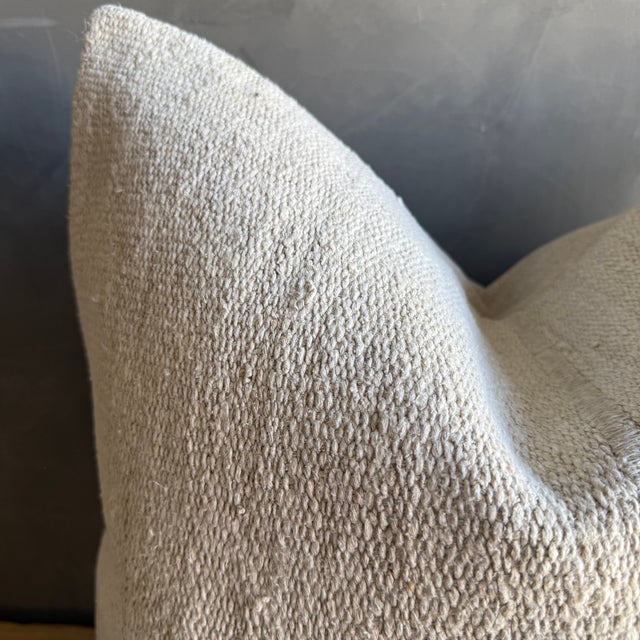 Vintage Rug Pillow Cover With Original Seams For Sale - Image 4 of 7