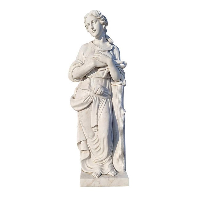 2000 - 2009 Italian Artist, Four Seasons Statues, Marble, Set of 4 For Sale - Image 5 of 6