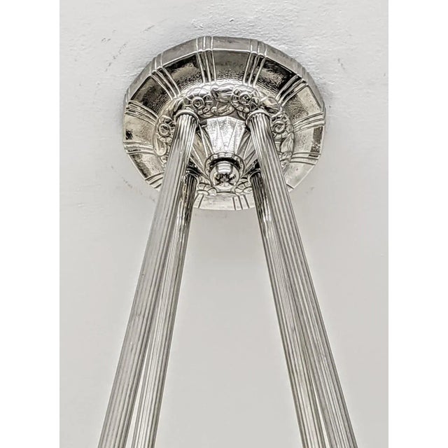 French Art Deco Pendant Chandelier Signed by J. Robert For Sale - Image 11 of 12