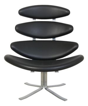 Vintage Corona Chair in Black Leather by Erik Jørgensen, 2020